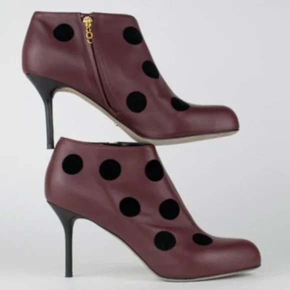 Sergio Rossi AW/11 Blood Red Polka Dot Booties - Picture 6 of 9